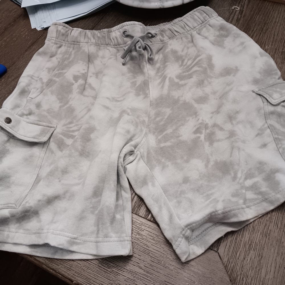 Men's Size Medium, MTA SPORT Gray Tie-Dye Cargo Shorts